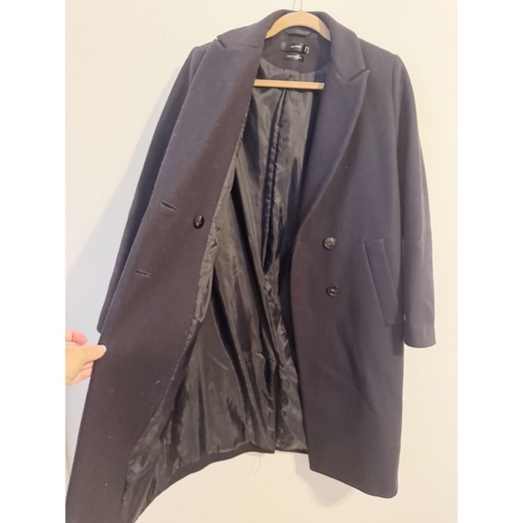 Hallhuber Vintage Italian Wool Double Breasted coat Navy M ( FR 40) - Picture 6 of 6